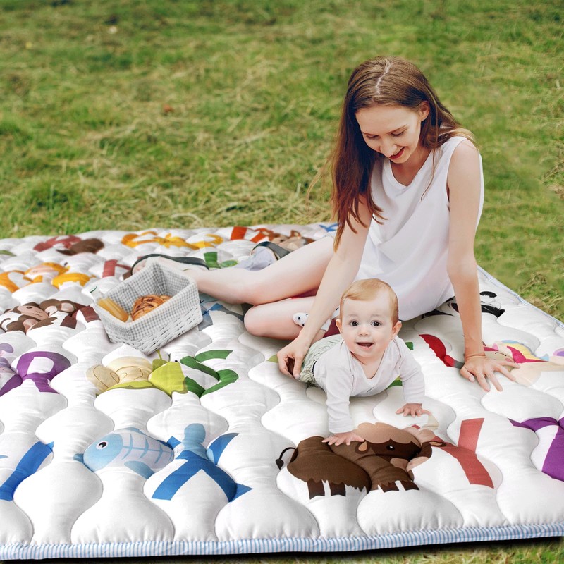 Beavtaens Baby Play Mat, 43x43 Mat with Super Soft Touch,