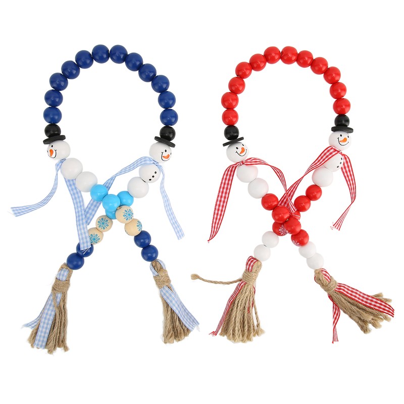 Wooden Bead String DIY Christmas Party Decoration Wall Hanging Long