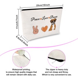 Boxer Dog Gift Makeup Bag Funny Boxer Dog Lover Gifts for Women Boxer Owner Gift Cosmetic Bag Boxer Dog Themed Gift Christmas Birthday Gifts for Pet Sister Boxer Mom Dog Lover Travel Toiletry Bag