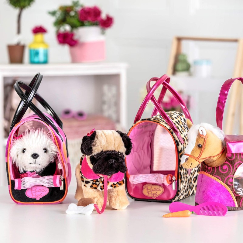 Pucci Pups – Bichon Frisé Stuffed Puppy with Colorful Polka