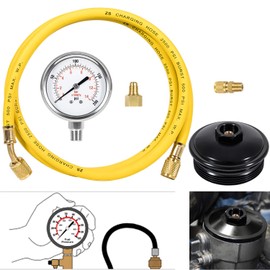 Bonbo Fuel Pressure Test Kit + Billet Aluminum Fuel Filter Cap for Power Stroke 6.0L Diesel F250 F350 F450 F550 F650 F750 Excursion 2003-2007