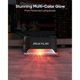 JACKYLED 16 Pack Deck Lights Solar Powered Color Changing, Outdoor Solar Fence Lights Waterproof LED Stair Lights for Patio Step Railing Wall Garden