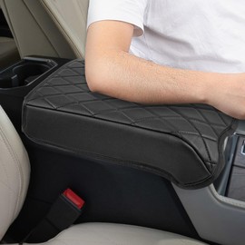 VarCozy Center Console Cover Compatible with 2015-2020 Ford F150 / 2017-2022 F250 F350 F450, Car Armrest Cover for 2018-2023 Expedition, PU Leather Console Cover Full Protector (Bucket Seat Only)