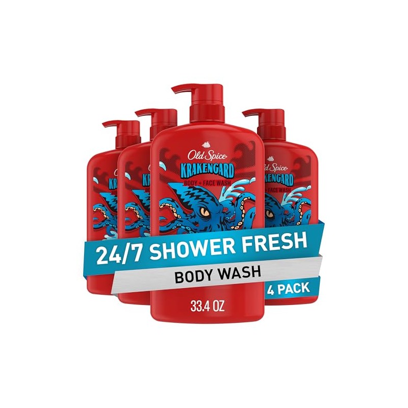 Old Spice Body Wash for Men, Krakengard, Long Lasting Lather,