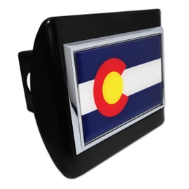 Elektroplate Colorado State Flag All Metal Black Hitch Cover for Trucks and SUVs | Fits Standard 2" Trailer Hitch Receivers | Premium Weatherproof