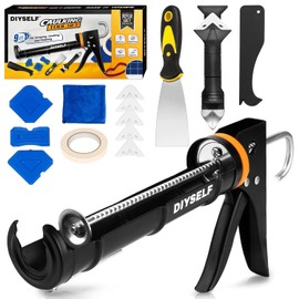 DIYSELF Caulk Gun Kit 9 Pack Professional Caulking Gun Caulk Remover Tool Kit Silicone Gun Sealant Finishing Tool Grout Scraper Hand Caulking Gun No Drip for Bathroom Kitchen Window Sink Tile Sealing
