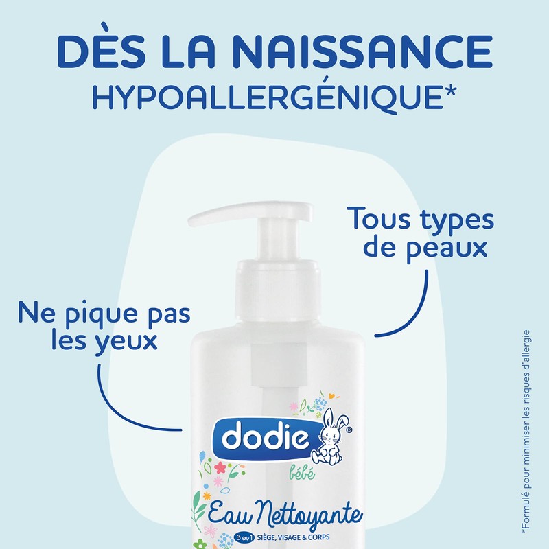 Dodie Cleansing Water 3 in 1 (500 ml), Face, Body