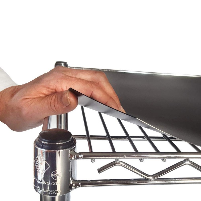 Shelving Inc. 8" x 36" Poly Wire Shelf Liners, Black,