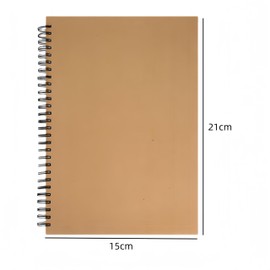 Small Spiral Notebook, 120 Lined Pages Spiral Journal Kraft Cover Notebooks & Writing Pads for School Home Office Aesthetic Sketch Drawing Note (Kraft Cover) 6 Packs Loopunk