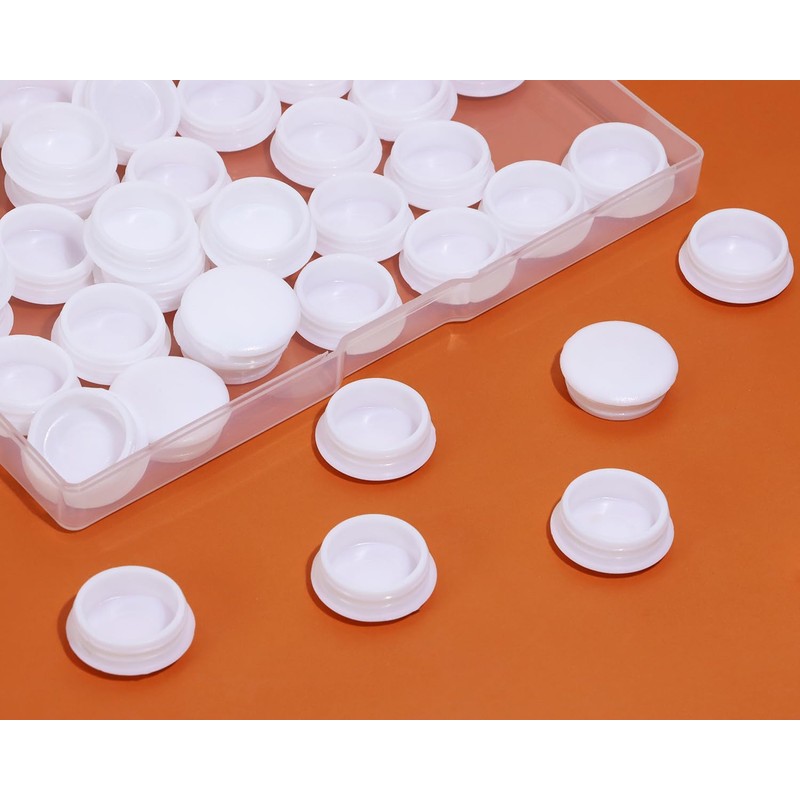 ONLYKXY 50pcs White Plastic Round Snap in Type Locking Furniture