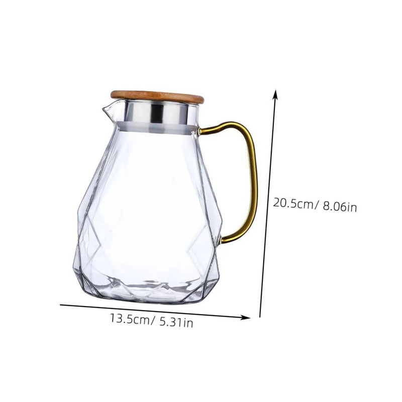 Sosoport 1Pc Capacity Glass Water Pitcher with Lid Practical Cold