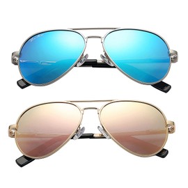 Pro Acme Kids Aviator Sunglasses for Boys Girls, Polarized Small Face for Youth Juniors Age 3-18, with Two Sizes 50MM 52MM
