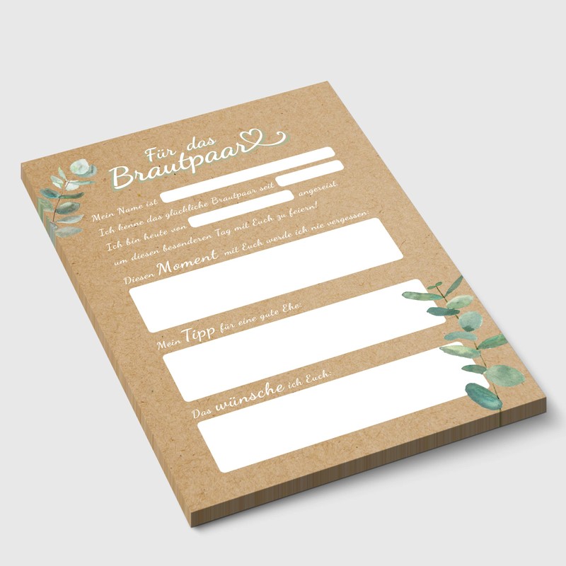 CreativeRobin Wedding game and guest book cards for 50 guests
