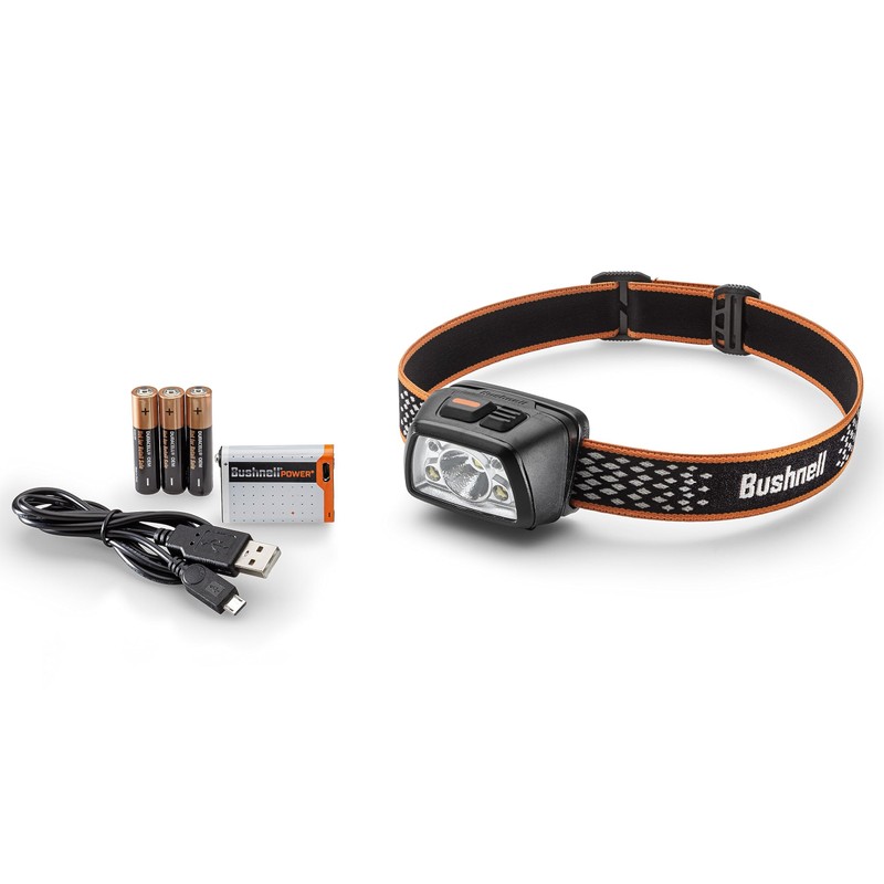 Bushnell Power+ 500L LED Headlamp - Flexible Power, Water Resistant,