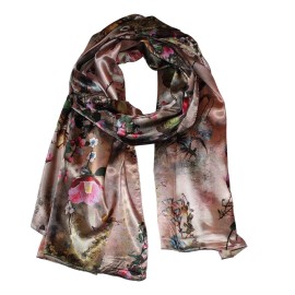 TitFus 100% Silk long scarves shawl for women Light Weight Soft large 63” X 27” style13