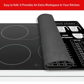 Stove Cover Stove Covers For Electric Stoves Foldable Multipurposeglass Top Protector Thick Natural Rubber Anti-Slip Coating Expands Usable Space (27.9inx20in) (measure33)