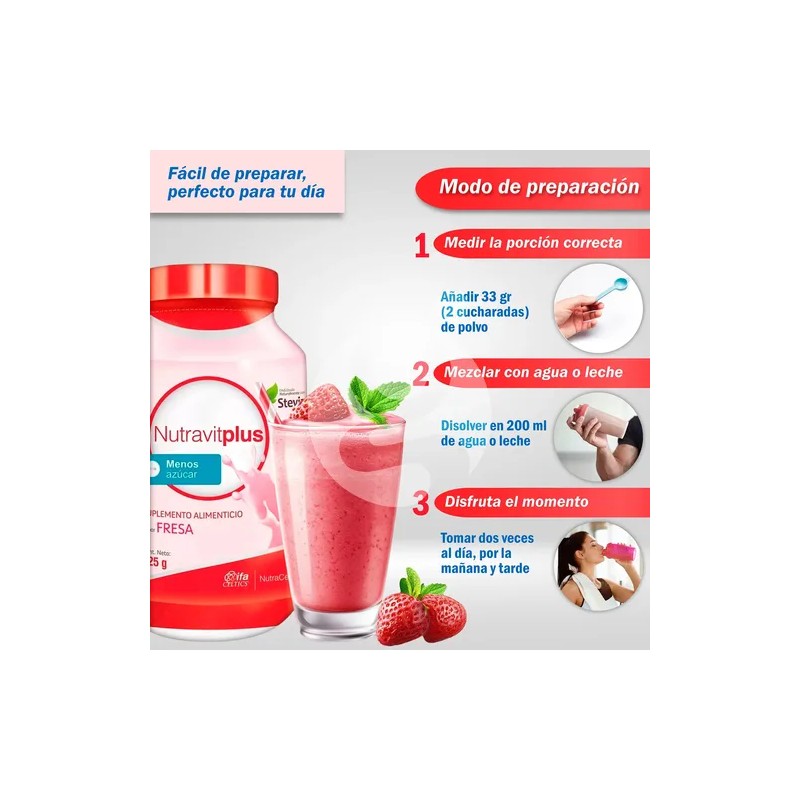 Nutravit Plus Ap Alto En Proteínas Fresa C Stevia 425g
