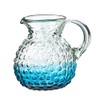 Amici Home-Catalina Pitcher, Aqua, Artisan Handmade Mexican Recycled Glass, For