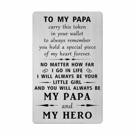 HYHYDHP Papa Fathers Day Card from Granddaughter Daughter - Papa Wallet Card - Papa Birthday Gifts, Christmas Ideas