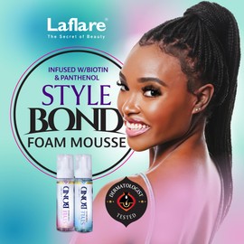 Laflare New Travel Size Mousse Foam - Hair Styling, Shine and Volume Mousse for Braid and Locs (Orchid)
