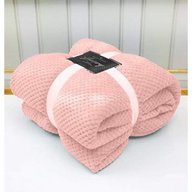 GC GAVENO CAVAILIA Super Soft Popcorn Textured Throws Fleece Blanket Sofa Bed Warm Large Settee (Pink, Double:150Cm x 200Cm), 544548