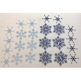 Sizzix Tim Holtz Die Cuts * Stunning Snowflake * Six Sets * White or Blue Cardstock - Blue Cardstock