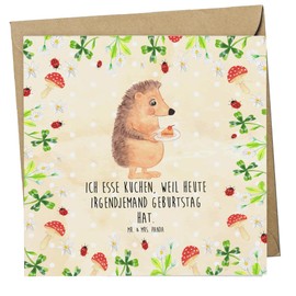 Mr. & Mrs. Panda Deluxe Karte Igel Kuchenstück - Geschenk, Gute Laune, Essen Spruch, Kuchen backen, Torte, Geburtstagskarte, lustige Sprüche,