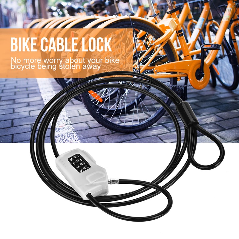 GIYO Anti theft 4-Digit Password Zinc Alloy Lock Steel Cable