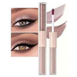 MiaSarah Sombra de Ojos Líquida de Color Marrón Rosado Mate de Doble Punta Con Purpurina Sombra de Ojos Palos Metálicos Base de Imprimación de Lápiz Secado Rápido Impermeable de Larga Duración Highlig