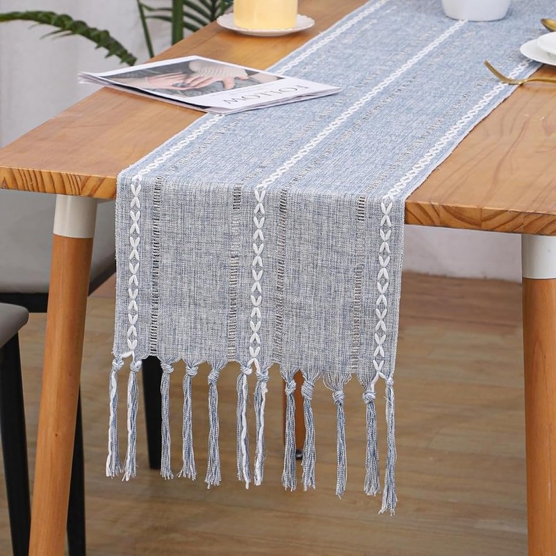 Povxlum Table Runner 2Pack 13 x 78 Inches Linen Boho