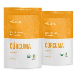 Cúrcuma Orgánica En Polvo 200g(2bolsas 100g)vizananutrition