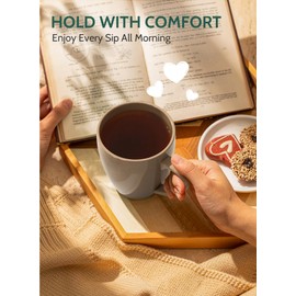 Sweese Porcelain Mugs - 16 Ounce (Top to the Rim) for Coffee, Tea, Cocoa, Set of 4, Neutral Colors