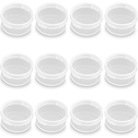 24 Pack 0.17 oz Round Plastic Containers Clear Bead Storage Containers for Fishing Tackle with Label Stickers,Craft,Beads,Jewelry,Small Parts