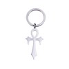 CQHODFYA Coptic Ankh Cross Keyring, Egyptian Keyring with Stainless Steel