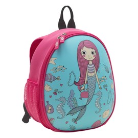 Wedo 2433310 Children's Mermaid Backpack, Sturdy Front, 2 Outer Mesh Pockets, Multiple Mesh Pockets Inside, Padded Carry Straps, Very Light, Easy to Clean