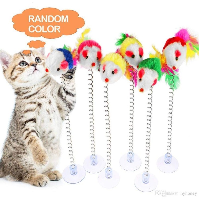 KABB 3 Pcs Cat Toy Spring Toy Elastic Spring Mouse