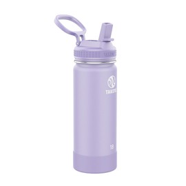 Takeya 18 oz Actives Stainless Steel Water Bottle with Straw Lid – Leakproof, Double-Wall Insulated, Keeps Drinks Cold 24 hrs/Hot 12 hrs, BPA-Free, Powder-Coated, Gym & Travel, Lavender Field