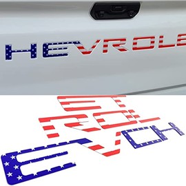 Auto safety Tailgate Insert Letters Compatible with 2019 2020 2021 2022 2023 3D Emblems with Strong Adhesive American Flag