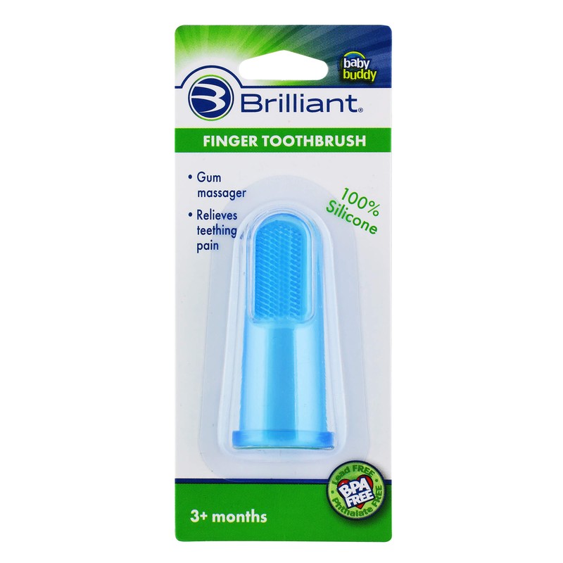 Brilliant Baby Finger Toothbrush Gum Massager and Teether Brush for