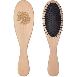 'Stylised Horse Portrait' Wooden Hairbrush (HA00050788)