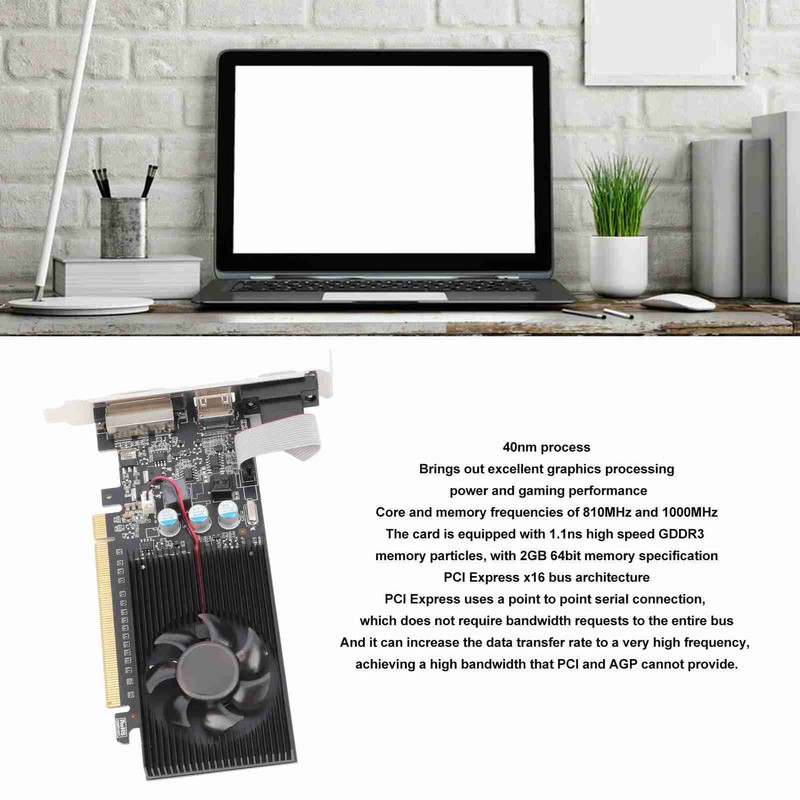 GT610 2GB DDR3 Graphics Card 64bit 810MHZ Memory Frequency 1000MHZ