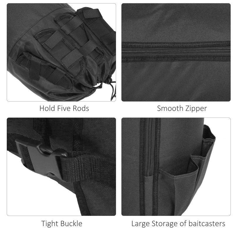 MultiFunctional Fishing Rod Reel Storage Bag Pole Carry Case Fishing