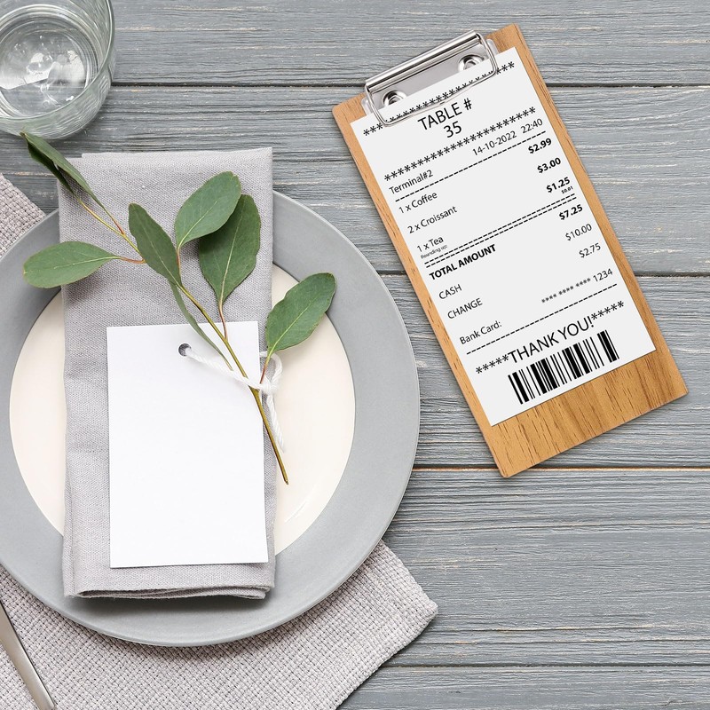 PATIKIL Check Presenters for Restaurants, 30Pcs Mini Clipboard Wood Check