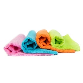 Microfibre Cloth Set of 4 | Size 30 x 30 cm | Reusable | Ideal for Drying, Polishing, Waxing and Cleaning Rubber, Leather, Wood and Plastic Surfaces