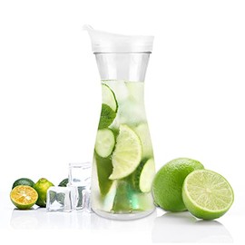 Jarra de Agua, Contenedores de Zumo Acrílicos Transparentes Dispensadores de Bebida Botellas de Zumo Reutilizables para Fiestas Restaurante en Casa (20oz)
