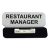 Restaurant Manager 1 x 3" Name Tag/Badge, Silver, (3 Pack)