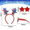 Aprince 16pcs 4th of July Headbands and Star Glasses,Red White