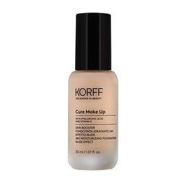 Korff Skin Booster Moisturising Foundation 24h Nude Effect with Hyaluronic Acid and Vitamin E Thin and Silky Texture Low Coverage Nude 05 30ml