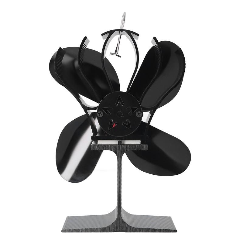 4 Blade Fireplace Fan Aluminium Alloy Heat Powered High Temperature