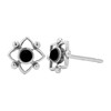 Boma Sterling Silver Black Onyx Flower Shaped Dot Stud Earring